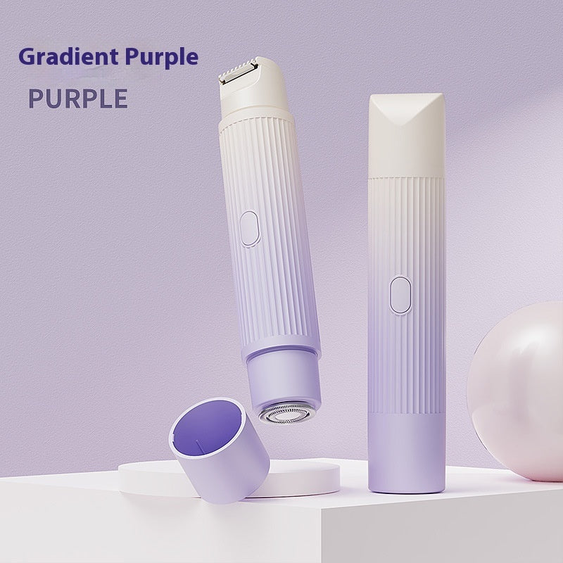 Gradient purple dual-head electric shaver for women waterproof painless hair removal device