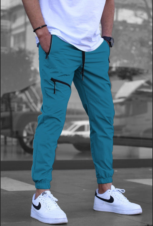 Men's Zipper Overalls Retro Casual Jogger Pants - SMSB 66