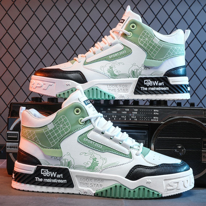 Men's Shoes Increased Easy Wear Borad Shoe Summer Casual Sports High-top Trendy Shoes - SMSB 66